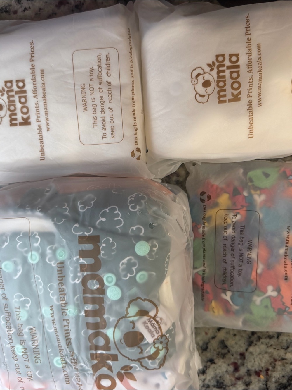 Away Mint, White Printed Packing Bag